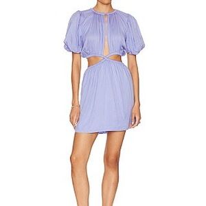 Anna Nata Puff Sleeve Cutout Dress